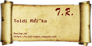 Toldi Réka névjegykártya